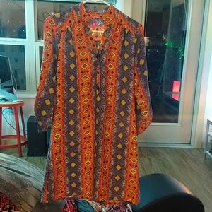 Long batik print tunic